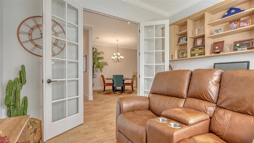 Double French door entry to office