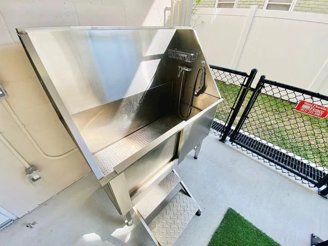 Dog bathing area