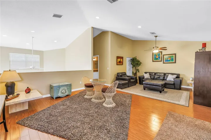 Additional living space upstairs for family or guests.