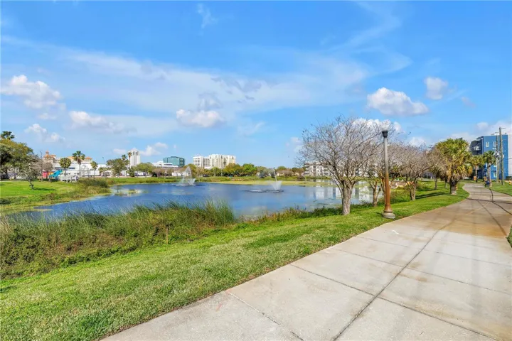 Take leisurely walks around lake.