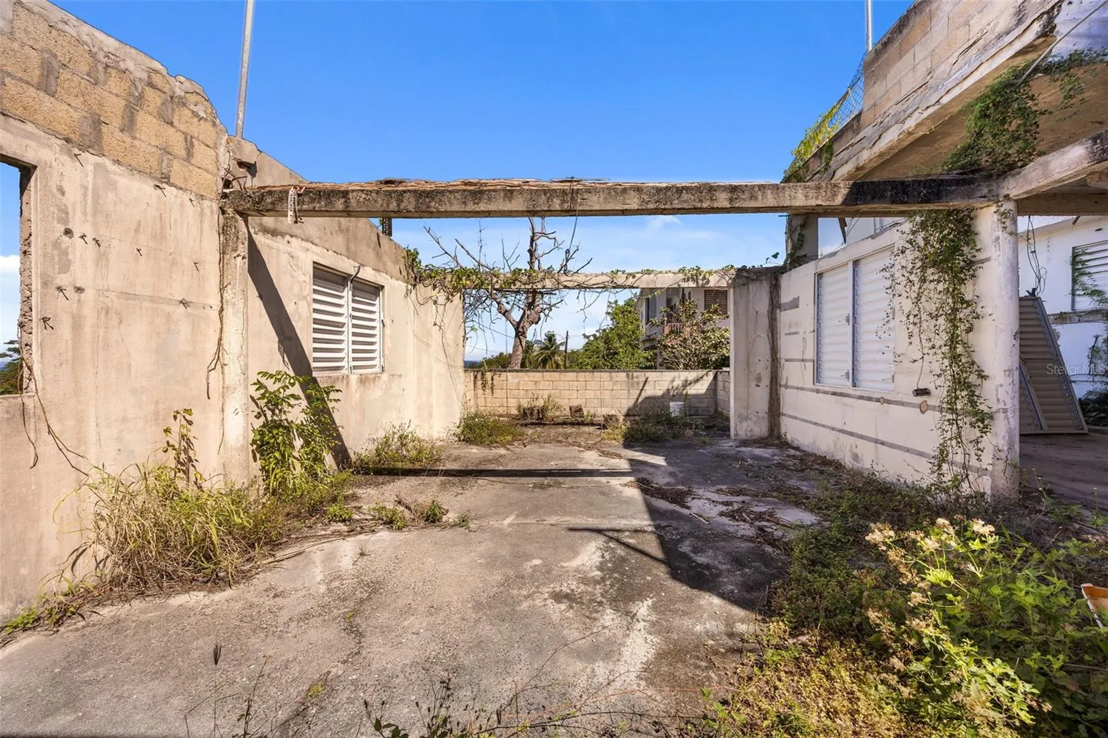 Side view of old work shop
