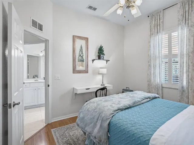 Bedroom 2 w/access to Guest bathroom & Plantation shutters