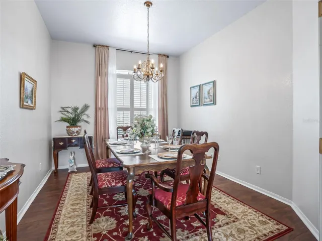 Dining area w/Plantation Shutters