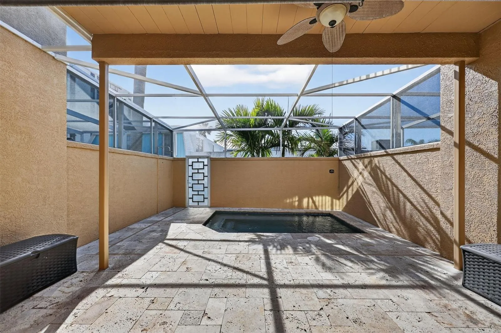 Pool area with outside entry