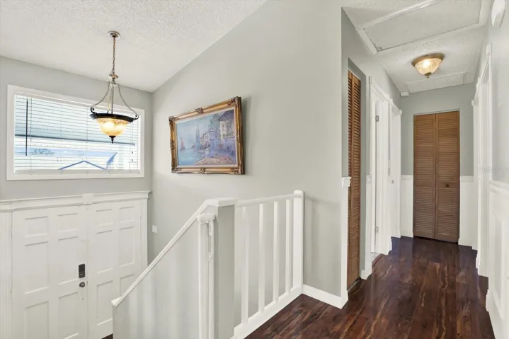 Upstairs hallway with access to Master, 2 guest bedrooms and guest bathroom