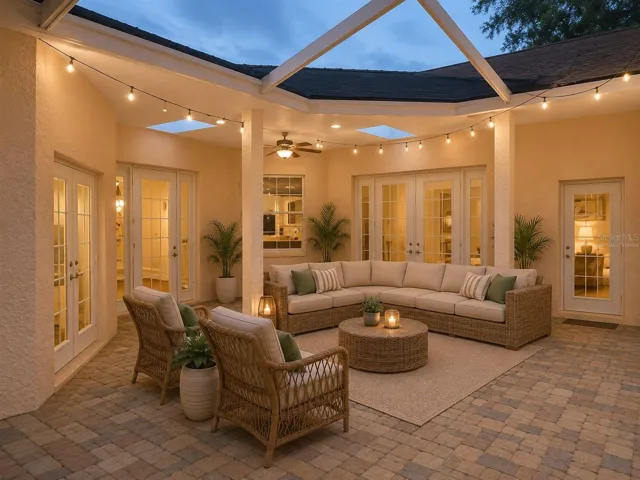 Patio virtually staged