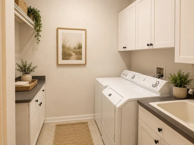Laundry Room virtually staged