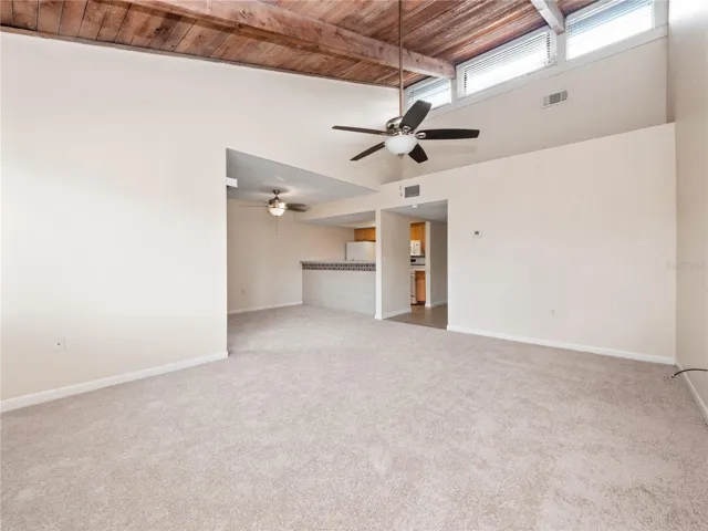 Great Room View to Dining Room and Kitchen