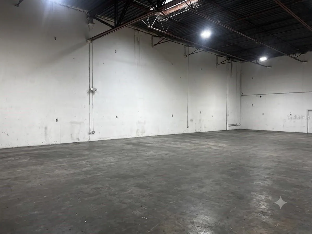 View of emptied warehouse space.