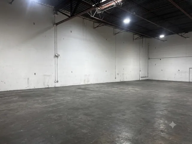 View of emptied warehouse space.