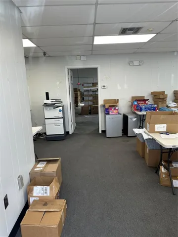 View from entrance toward office and warehouse area.