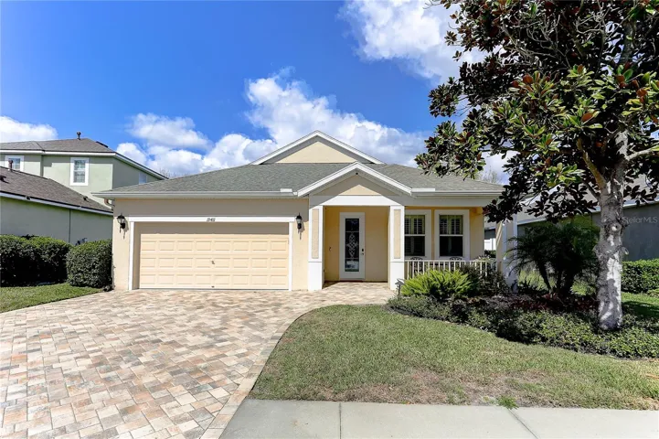 Front of House, Landscaped, Paver Driveway