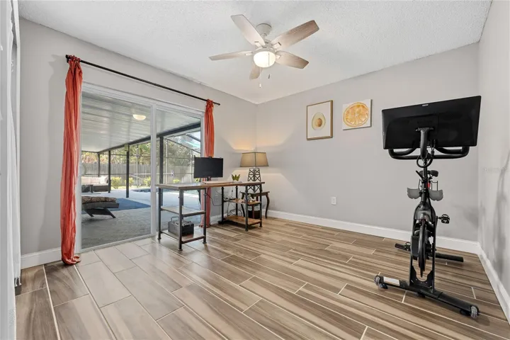 3rd bedroom being utilized as an office