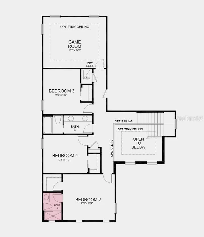 Second Floor Plan - Additional Highlights Include: a gourmet kitchen, an outdoor kitchen rough-in on the covered lanai, a 2-car carriage style garage, shower in bathroom 2, and crown molding