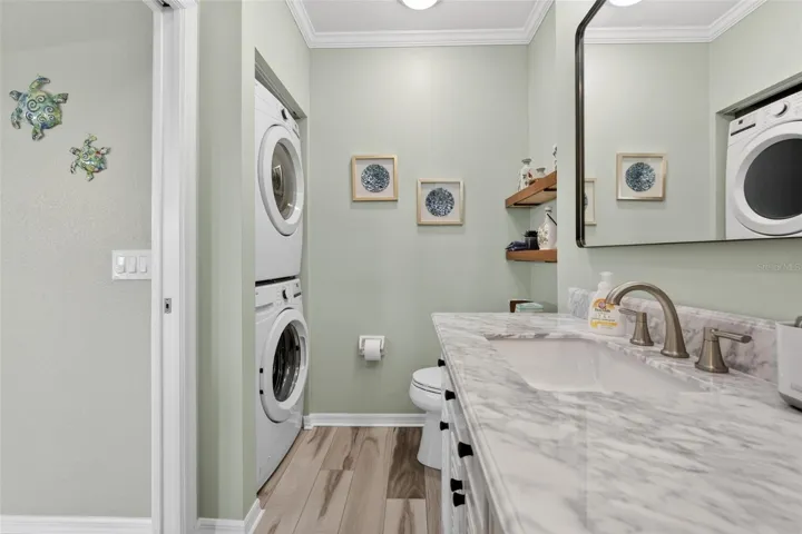 Washer/Dryer closet in bathroom