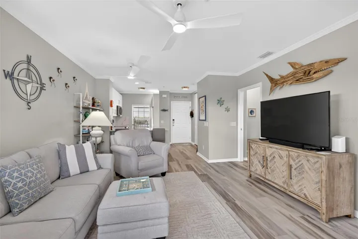 view of living room towards kitchen