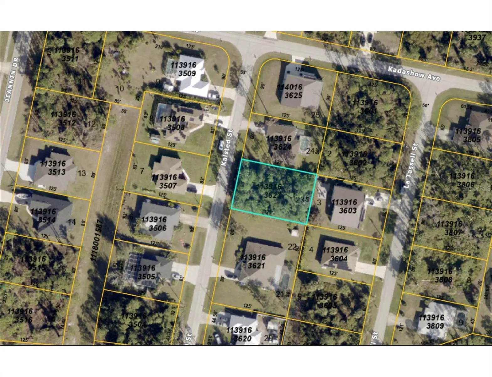 Aerial view of vacant lot