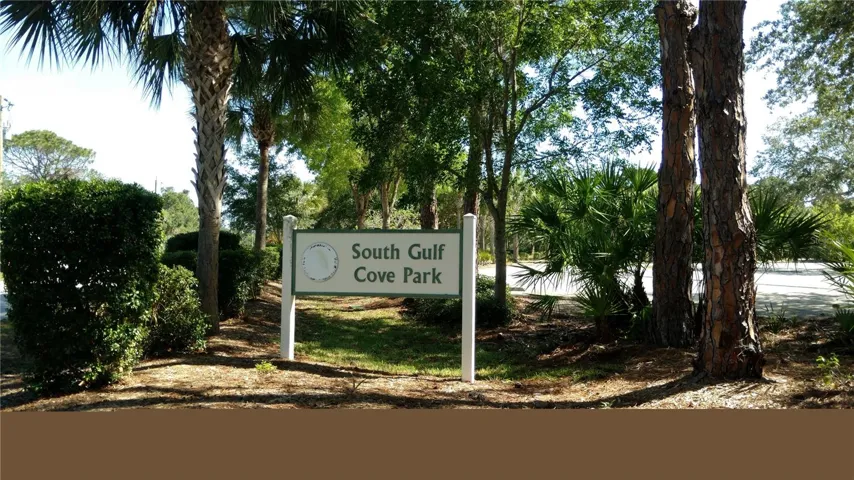 Entrance to South Gulf Cove Park where the boat ramp is located