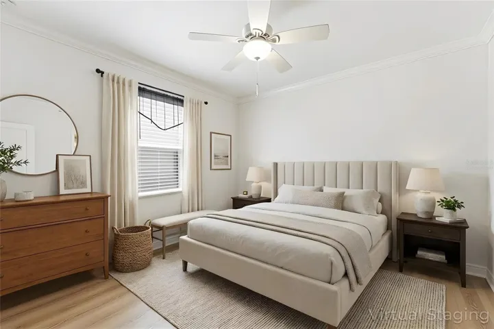 Bedroom virtually staged.