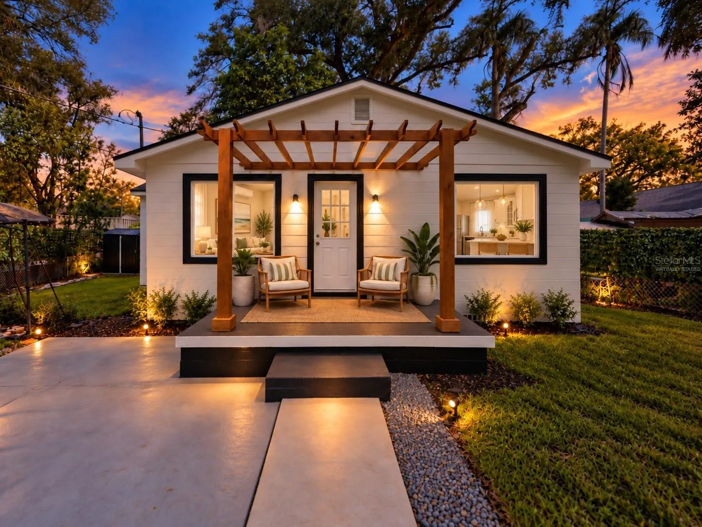 Virtually Staged Exterior Front Yard.