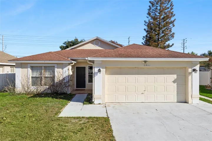 Front of the House with 2 car garage
