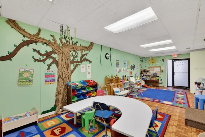 Play area with back door
