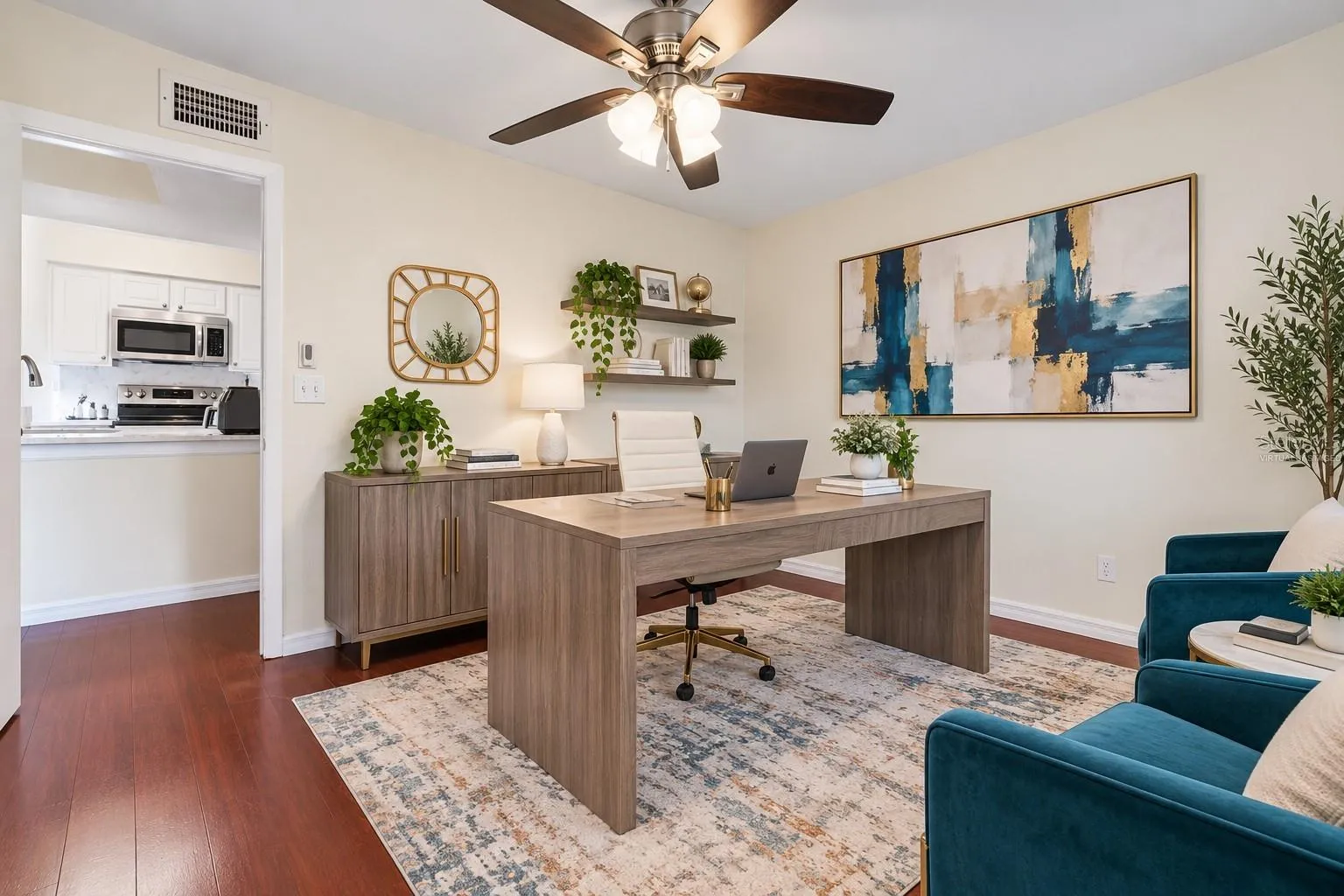 Virtually Staged -Guest Bedroom as an Office