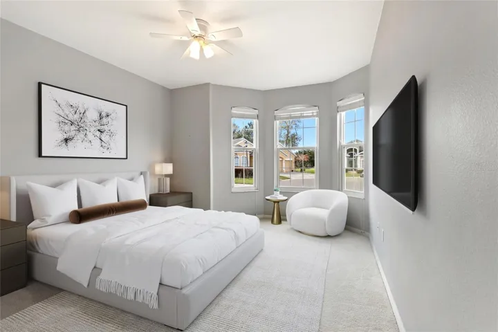 Virtually staged front bedroom