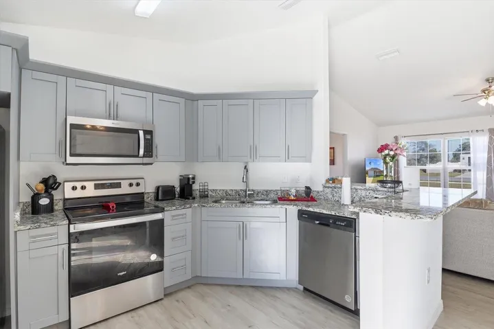 Kitchen with granite counter tops