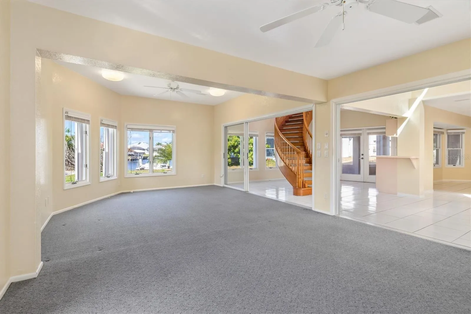 Family Room/Den have sliding doors that open up to the rest of the home or can be closed for privacy