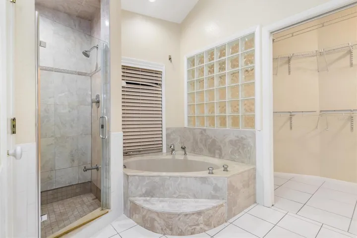Primary Bathroom - Separate Shower and Soaking Tub -with walk-in closet