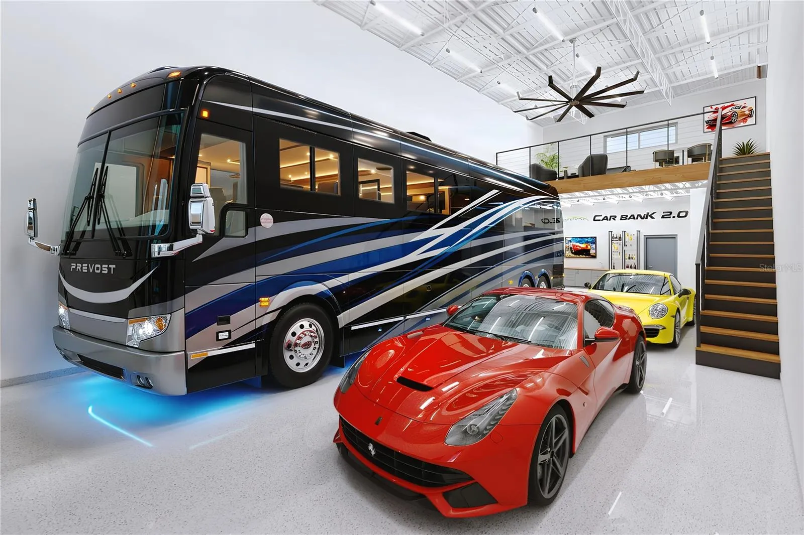 24x57' unit holds 45' motorcoach