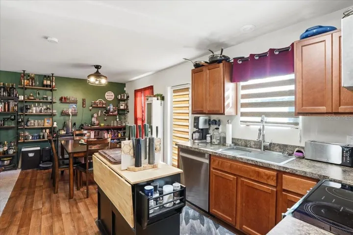 Kitchen facing the dining area