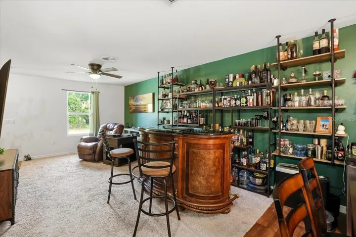 Kitchen facing living space