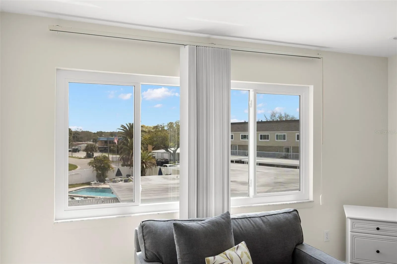 GUEST BEDROOM OVERLOOKING HEATED POOL