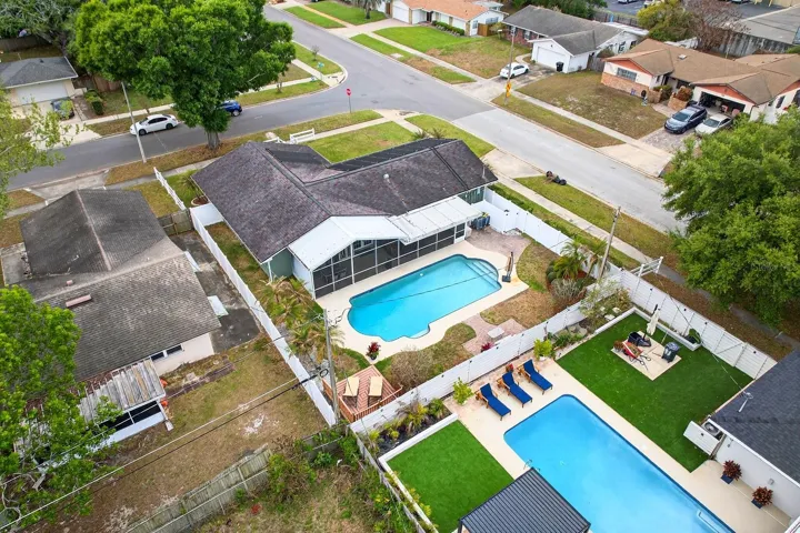 Aerial view of the home.