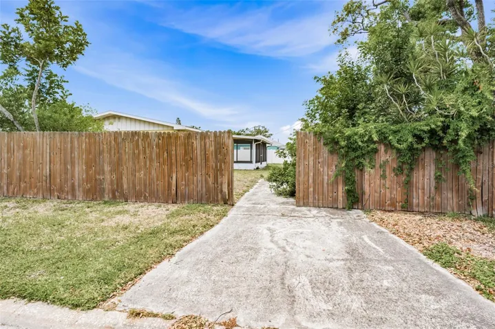Driveway into backyard