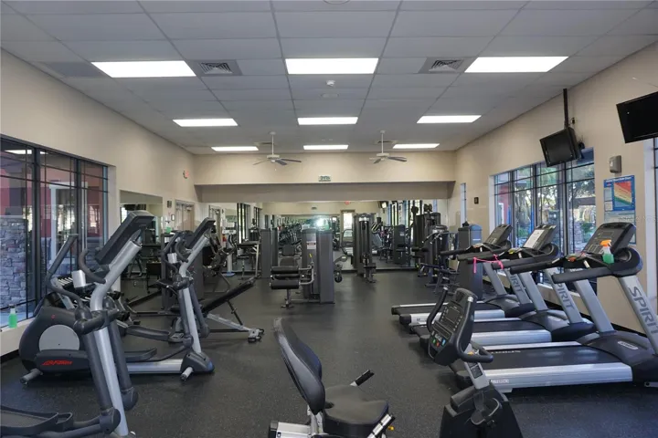 Large variety of exercise equipment.