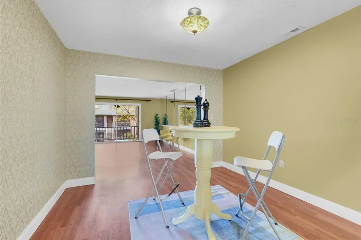 Looking toward dining room and patio from dining room
