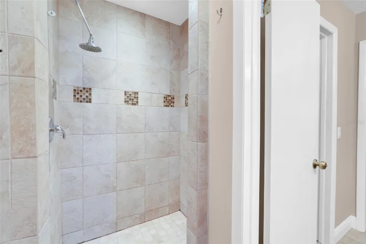 Shower in primary bathroom