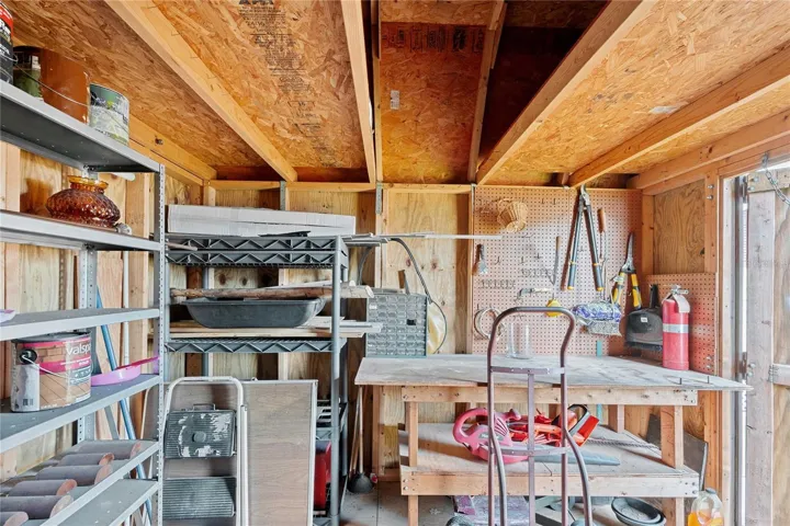 Multiple storage sheds.