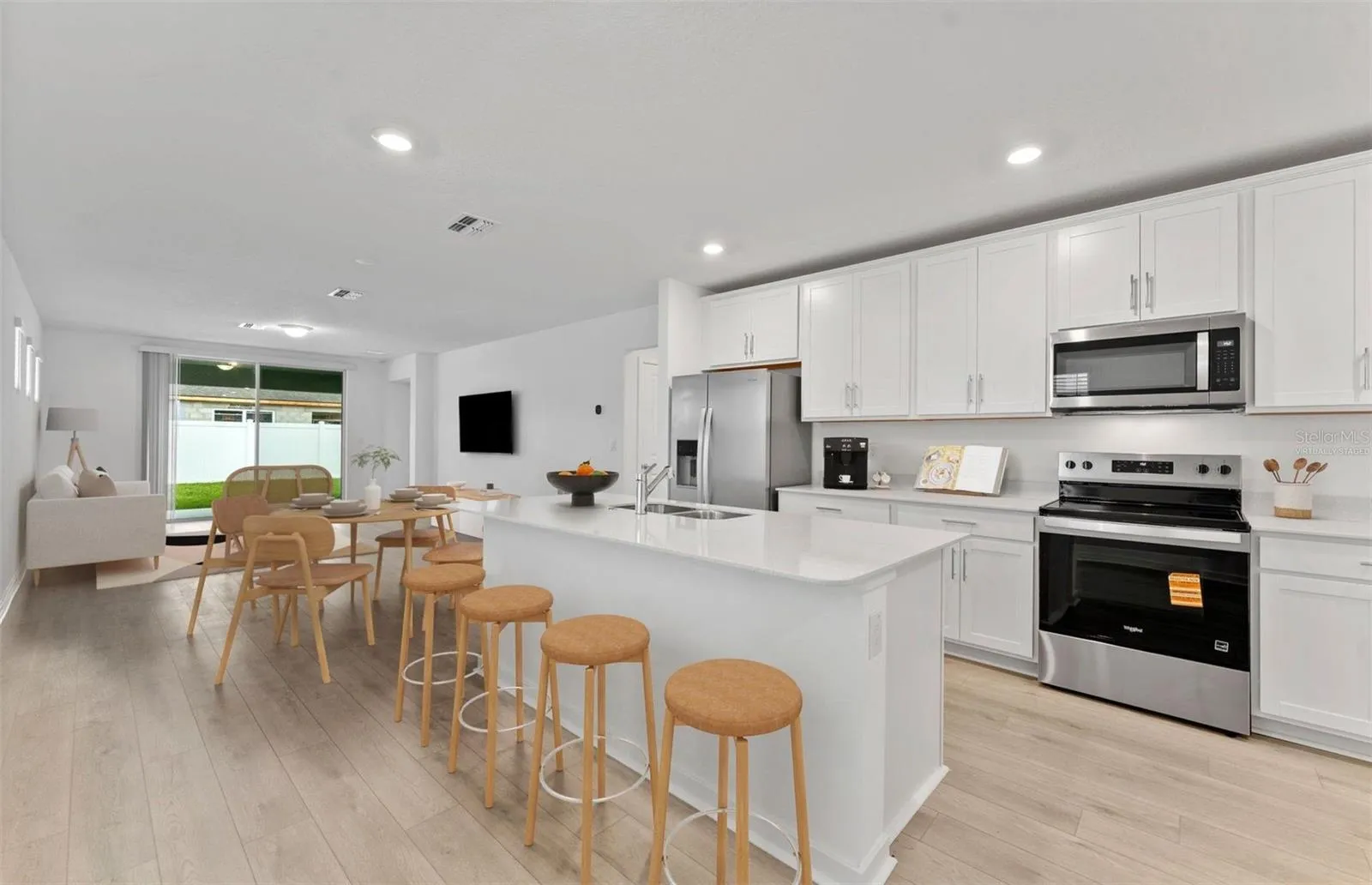 Virtually Staged - Open Kitchen to Cafe to Gathering Room