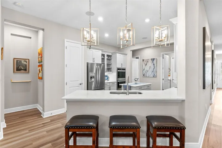 Gourmet Kitchen Counter with Barstools