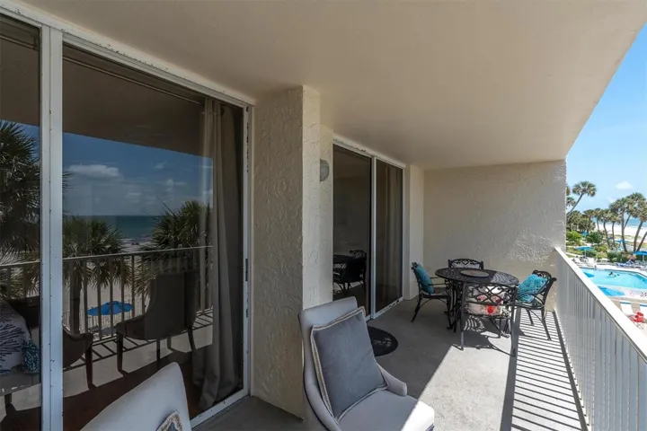 Large Balcony with access from living area and primary bedroom