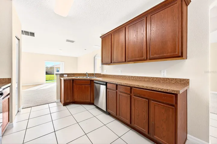 Plenty of cabinet and counter space.