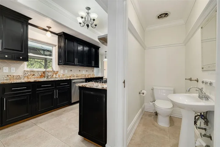 Powder Room off the Kitchen