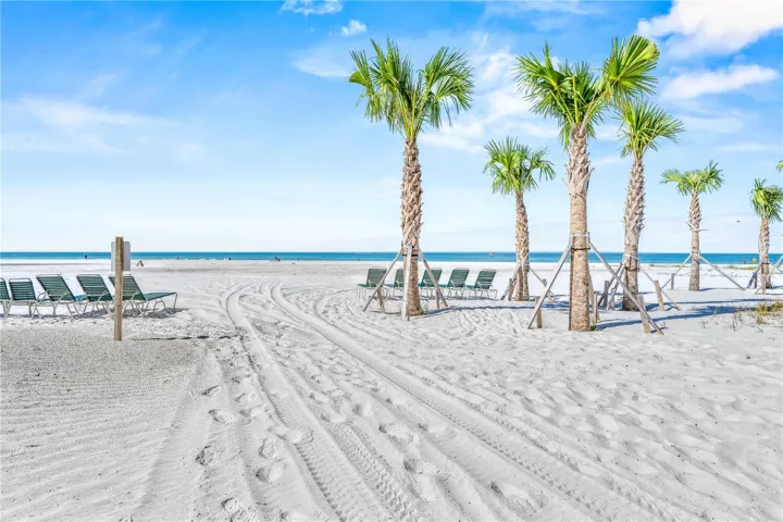 Private Beach with community beach chairs
