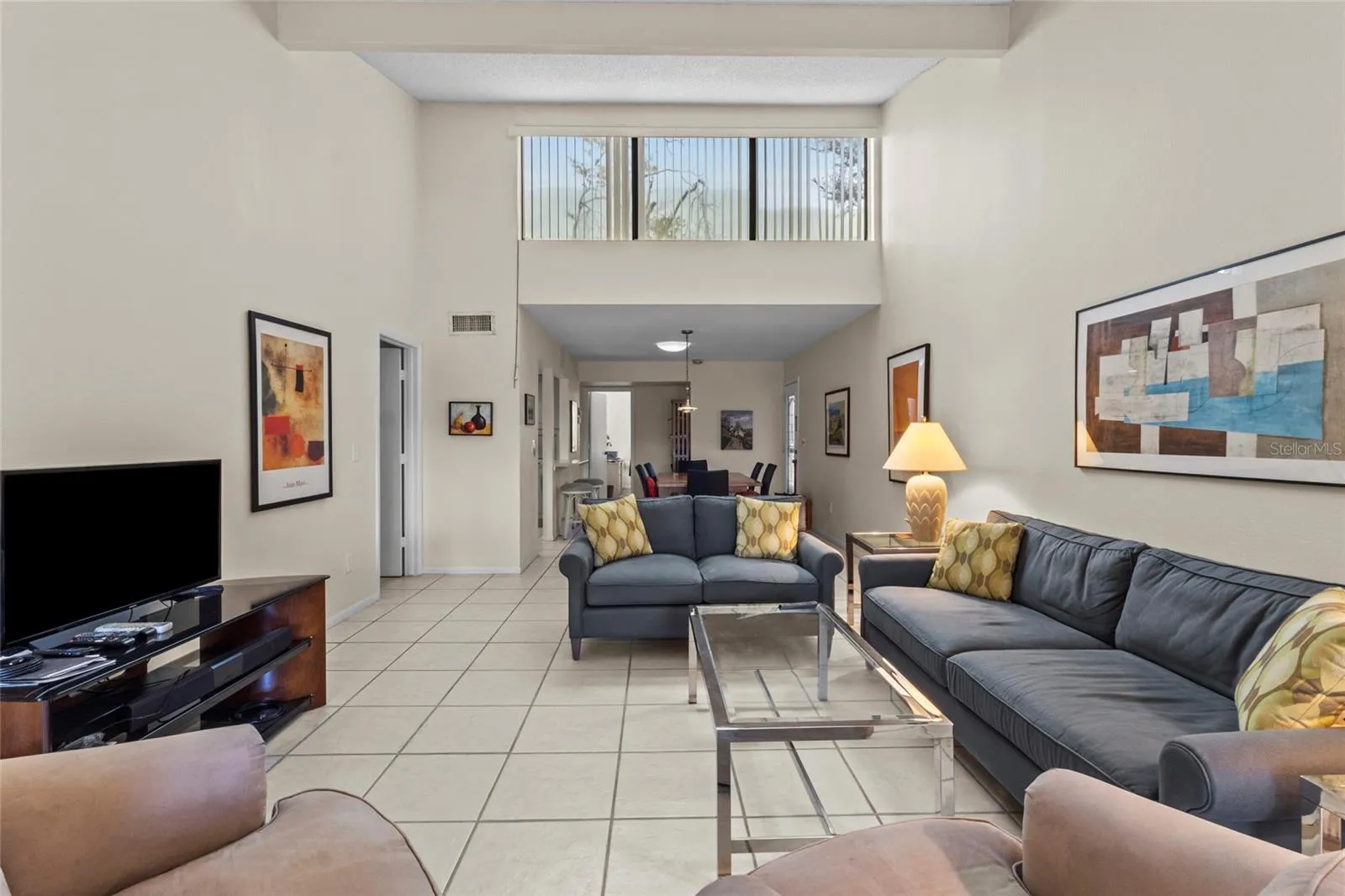 Living Room with clerestory windows
