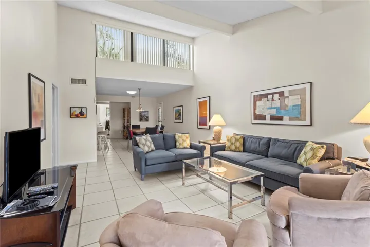 Living Room with clerestory windows