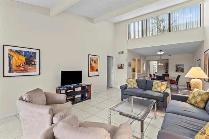 Living Room with clerestory windows